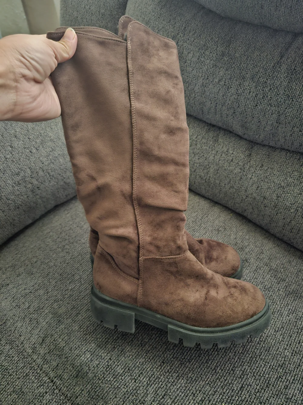 Justice Brown Girls' Mid-Calf Suede Boots